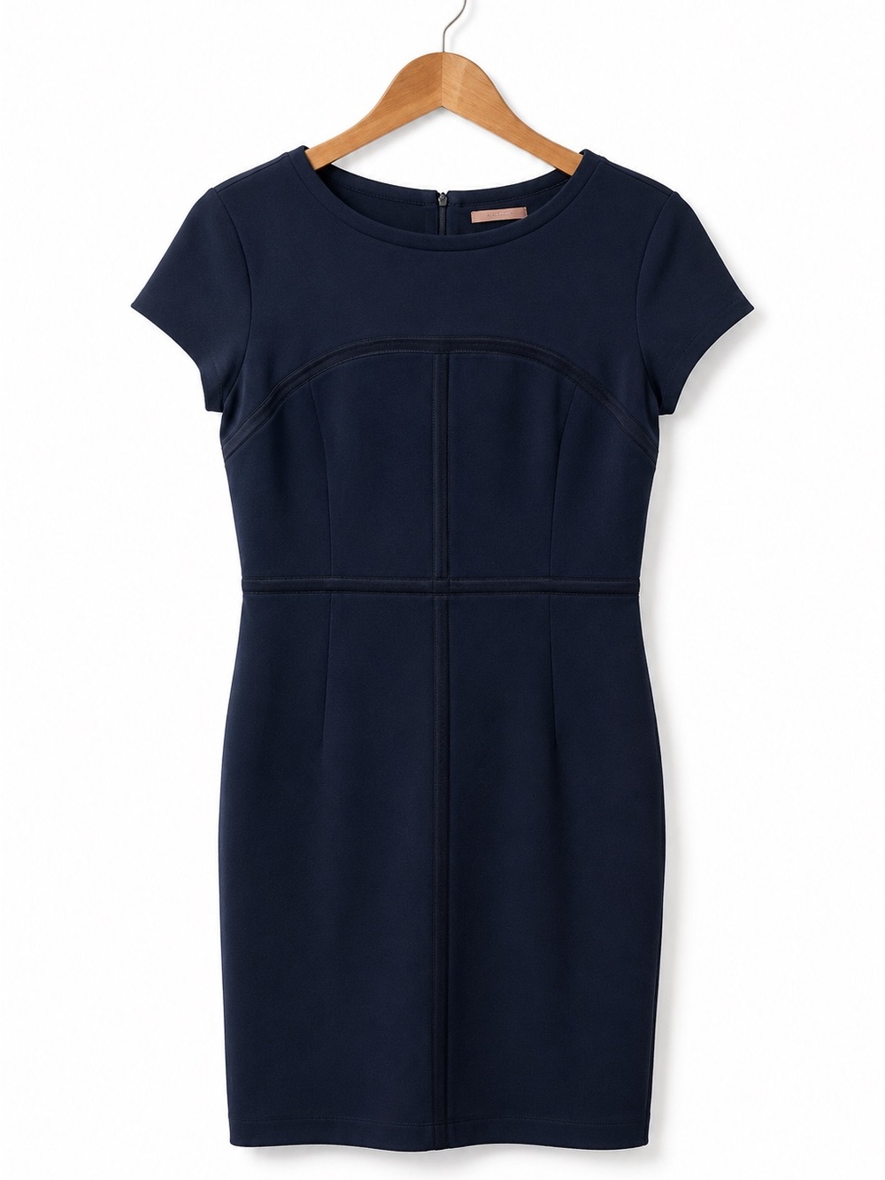 Ann Taylor Petite Navy Sheath Dress Size 12P Short Sleeve Career‎ Office Classic